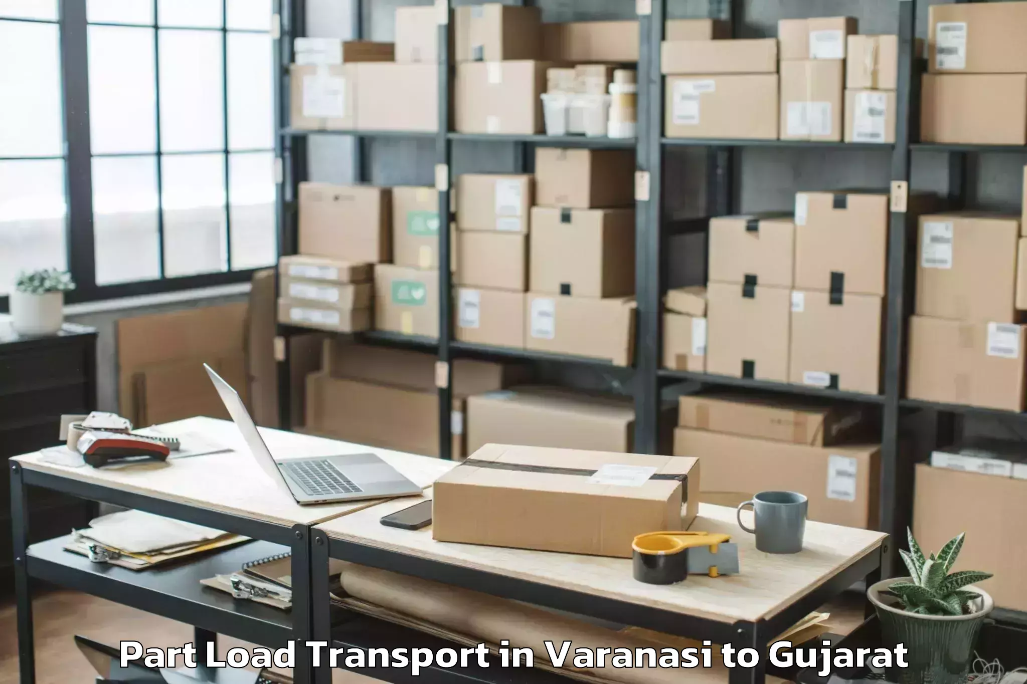 Varanasi to Nexus Ahmedabad One Mall Part Load Transport Booking